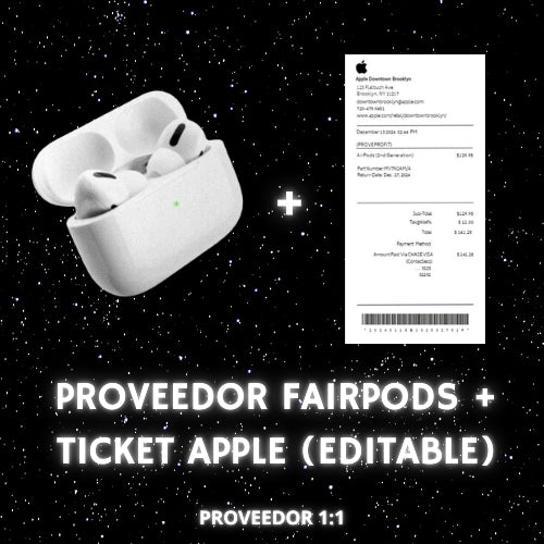 Proveedor Fairpods + Ticket (Editable)